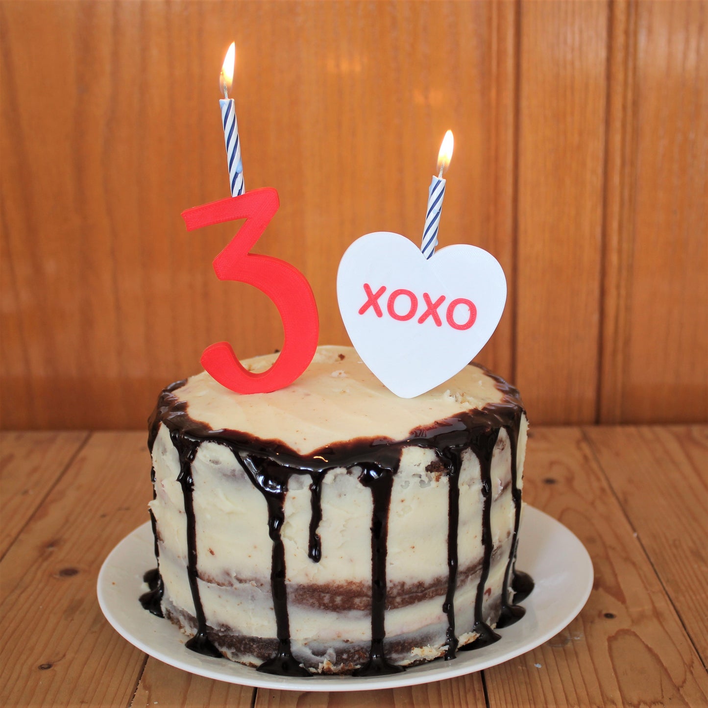 Number Cake Topper and Candle-Holder (3"/Individual)