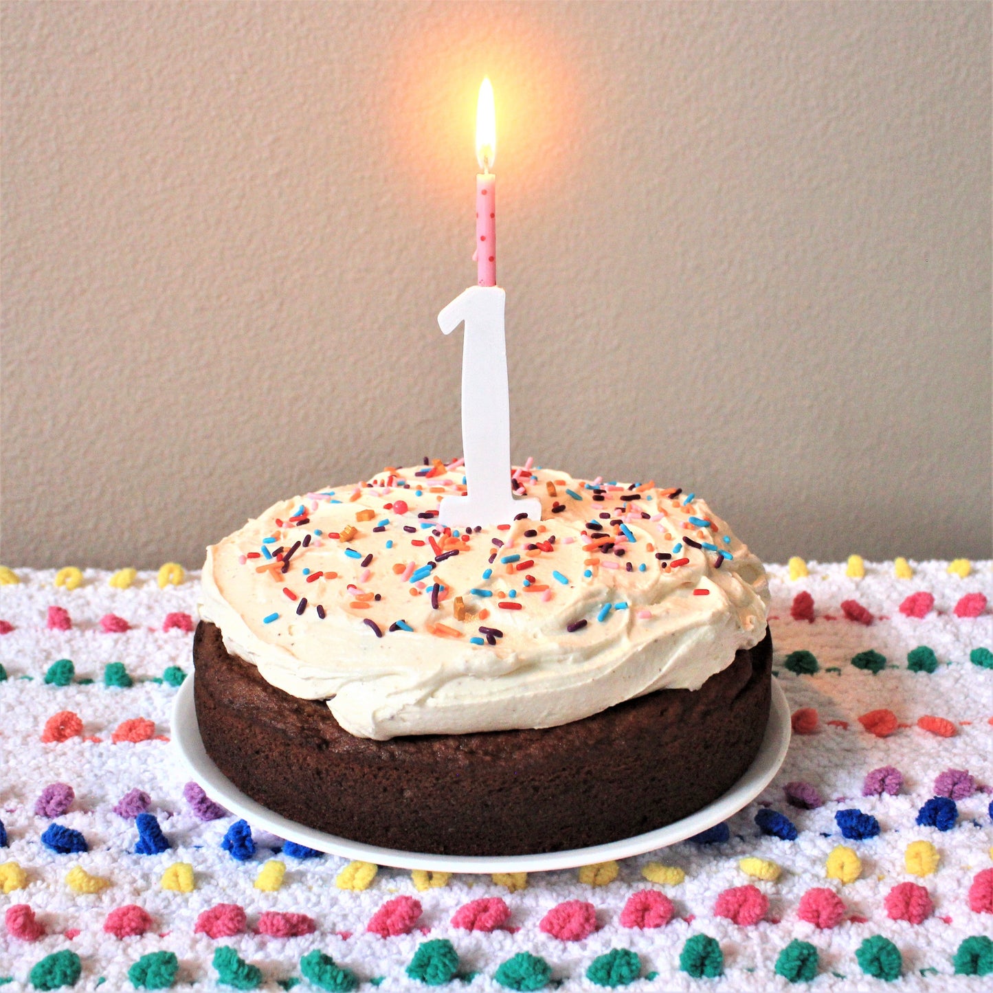 Number Cake Topper and Candle-Holder (3"/Individual)